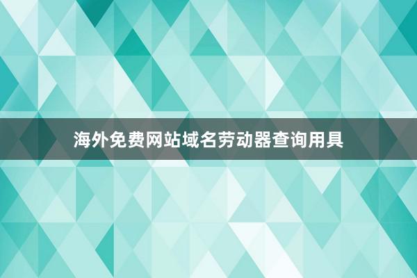 海外免费网站域名劳动器查询用具